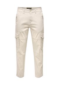 Only & Sons Spodnie materiałowe 22025431 Écru Tapered Fit. Materiał: bawełna #4