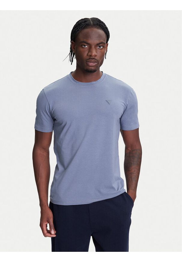 Guess T-Shirt Z2YI12 JR06K Granatowy Regular Fit. Kolor: niebieski. Materiał: bawełna