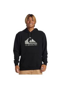 Quiksilver - Bluza z kapturem dla Mężczyzn BIG LOGO Czarny. Typ kołnierza: kaptur. Kolor: czarny, brązowy, zielony, wielokolorowy. Materiał: poliester, bawełna. Długość rękawa: długi rękaw. Długość: długie