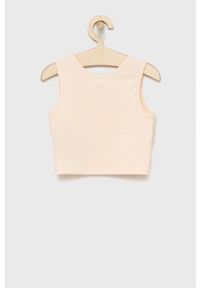 Guess top dziecięcy kolor pomarańczowy. Kolor: pomarańczowy. Materiał: włókno, dzianina, materiał. Długość rękawa: na ramiączkach #3