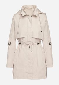 Born2be - Jasnobeżowa Kurtka Parka z Kapturem Odpinanym w Stylu Utility Janiora. Okazja: na co dzień. Typ kołnierza: kaptur. Kolor: beżowy. Długość rękawa: długi rękaw. Długość: długie. Styl: klasyczny, casual #4