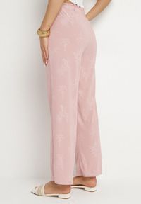 Born2be - Różowe Spodnie o Prostym Kroju z Gumką w Talii Mirea. Okazja: na co dzień, na spotkanie biznesowe. Kolor: różowy. Styl: biznesowy, elegancki, casual #5