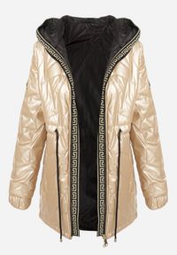 Born2be - Złota Kurtka Pikowana Bemius. Kolor: złoty. Materiał: wełna, materiał. Długość: długie #2