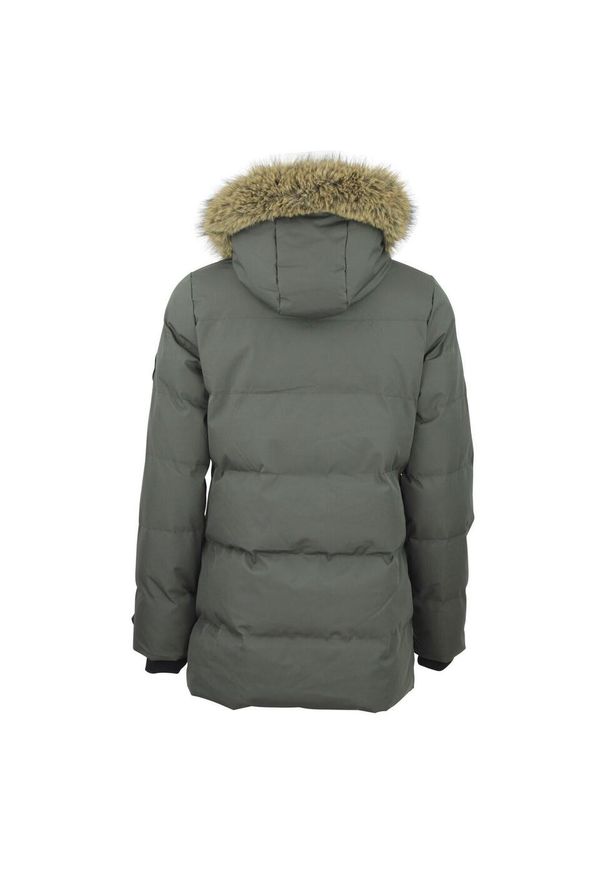 PEAK MOUNTAIN - Parka dla kobiet Peak Mountain. Kolor: zielony. Materiał: futro. Sezon: zima