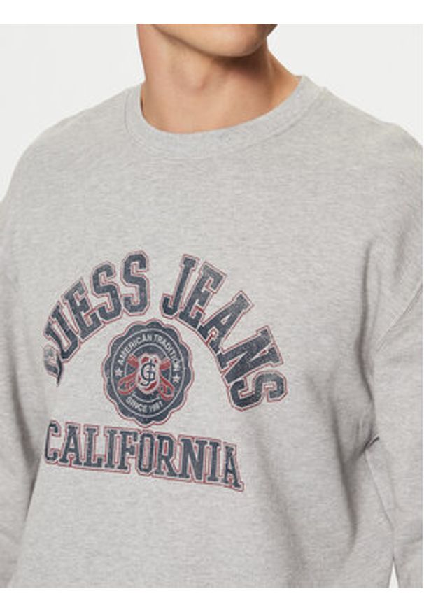 Guess Jeans Bluza M5RQ40 KCPR1 Szary Regular Fit. Kolor: szary. Materiał: bawełna