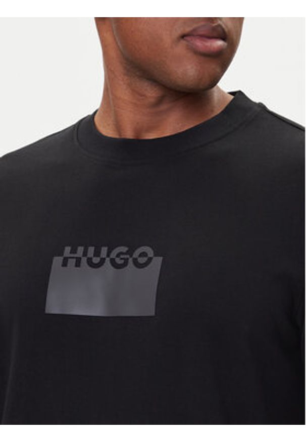 Hugo - HUGO T-Shirt Delastio 50546867 Czarny Regular Fit. Kolor: czarny. Materiał: bawełna