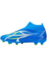 Buty piłkarskie Puma Ultra Match+ Ll FG/AG M 107511 03 niebieskie. Kolor: niebieski. Szerokość cholewki: normalna. Sport: piłka nożna