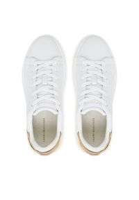 TOMMY HILFIGER - Tommy Hilfiger Sneakersy Chic Platform Gold FW0FW08817 Biały. Kolor: biały. Materiał: skóra. Obcas: na platformie #3