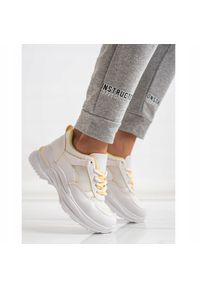SHELOVET Wygodne Białe Sneakersy żółte. Kolor: biały, wielokolorowy, żółty #5