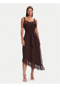 Vero Moda Sukienka koktajlowa Sabrina 10344471 Brązowy Regular Fit. Kolor: brązowy. Materiał: syntetyk. Styl: wizytowy