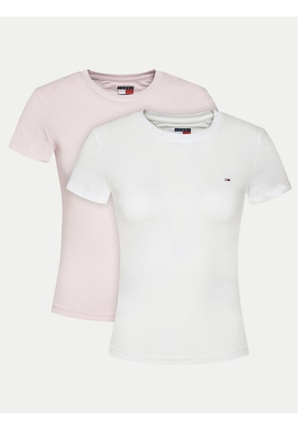 Tommy Jeans Komplet 2 t-shirtów DW0DW21366 Kolorowy Slim Fit. Materiał: bawełna. Wzór: kolorowy