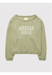 American Eagle Bluza 045-2532-1637 Zielony Oversize. Kolor: zielony. Materiał: bawełna #4