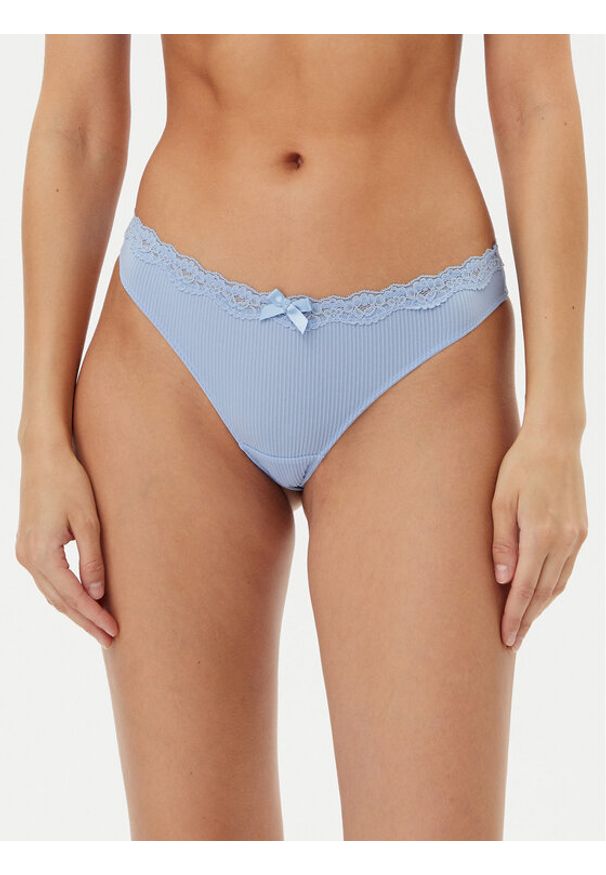 Hunkemöller Stringi Lola 300923 Błękitny. Kolor: niebieski. Materiał: syntetyk