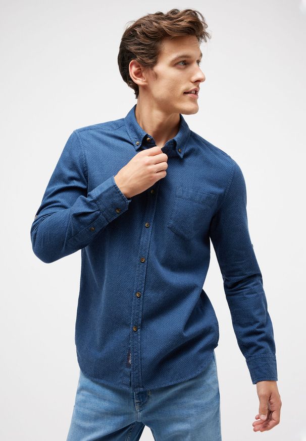 Mustang - Męska Koszula MUSTANG Rawlins Dress Blues 1014766 5334