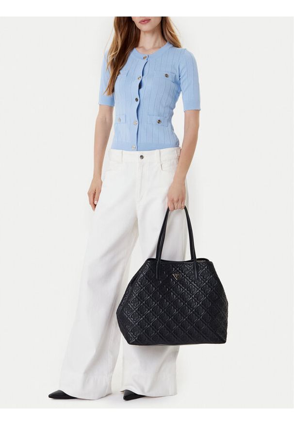 Guess Torebka Adelasia HWQL96 58240 Czarny. Kolor: czarny. Materiał: skórzane