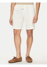 TOMMY HILFIGER - Tommy Hilfiger Szorty materiałowe Harlem MW0MW37804 Écru Regular Fit. Materiał: len