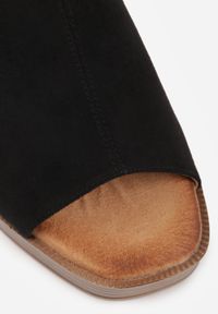 Born2be - Czarne Sandały VICES na Obcasie i Platformie z Imitacji Drewna Ilda. Okazja: na spacer, na co dzień, do pracy. Zapięcie: pasek. Kolor: czarny. Obcas: na obcasie. Styl: casual, klasyczny. Wysokość obcasa: średni #4