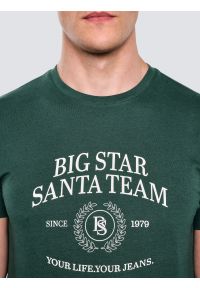Big-Star - Koszulka męska z nadrukiem zielona Marr 304. Okazja: na co dzień. Kolor: zielony. Materiał: dzianina, bawełna. Wzór: nadruk. Sezon: zima. Styl: wizytowy, casual, klasyczny #6