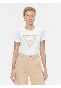 Guess T-Shirt W4RI69 J1314 Biały Regular Fit. Kolor: biały. Materiał: bawełna