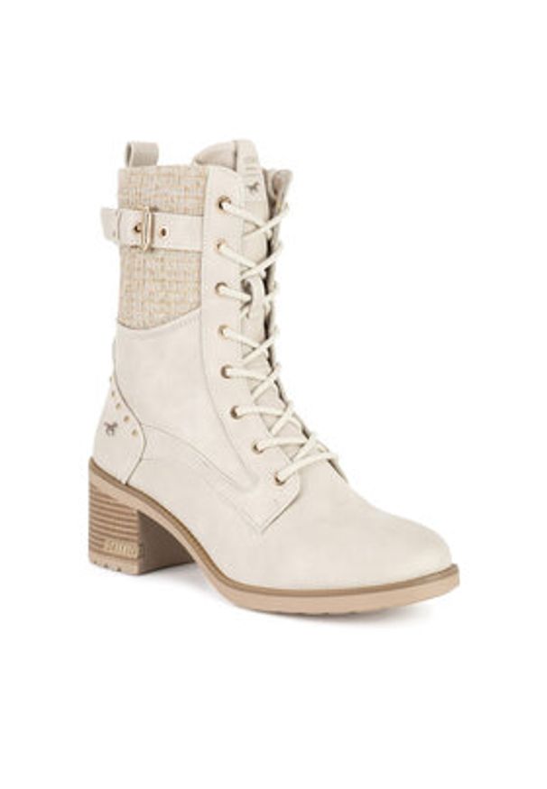 Mustang Trzewiki 1441-507-243 Biały. Kolor: biały. Materiał: materiał