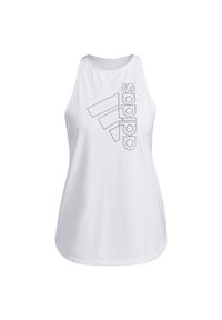 Koszulka damska Adidas W Tech Bos sportowa biała tank top. Kolor: biały, wielokolorowy, czarny