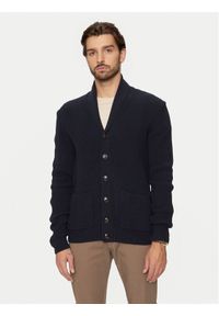 Bugatti Kardigan 7600 65567B Granatowy Regular Fit. Kolor: niebieski. Materiał: wełna #1