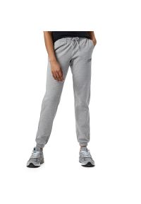 Spodnie New Balance WP23811AG - szare. Kolor: szary. Materiał: materiał, bawełna, dresówka, poliester