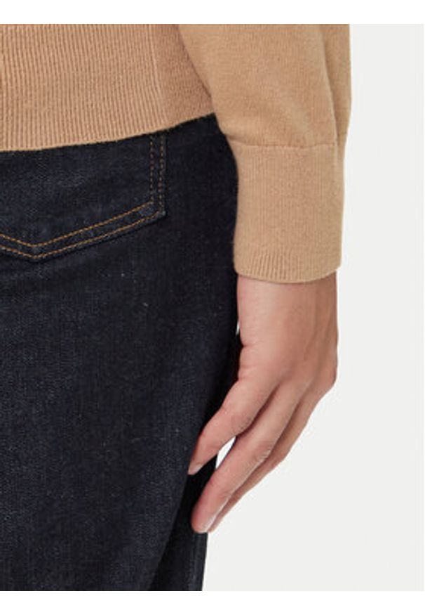 TOMMY HILFIGER - Tommy Hilfiger Golf MW0MW28048 Beżowy Regular Fit. Typ kołnierza: golf. Kolor: beżowy. Materiał: bawełna