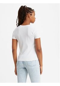 Levi's® T-Shirt Ribbed Baby 37697-0000 Biały Classic Fit. Kolor: biały. Materiał: wiskoza
