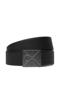Calvin Klein Pasek Męski Emblem Plaque W/ Aop 35Mm Adj/Re LV04D7083G Czarny. Kolor: czarny. Materiał: skóra #4