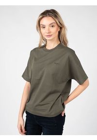 Pepe Jeans T-Shirt "Agnes" | PL581101 | Agnes | Kobieta | Wojskowa Zieleń. Materiał: bawełna. Wzór: nadruk. Styl: militarny #6