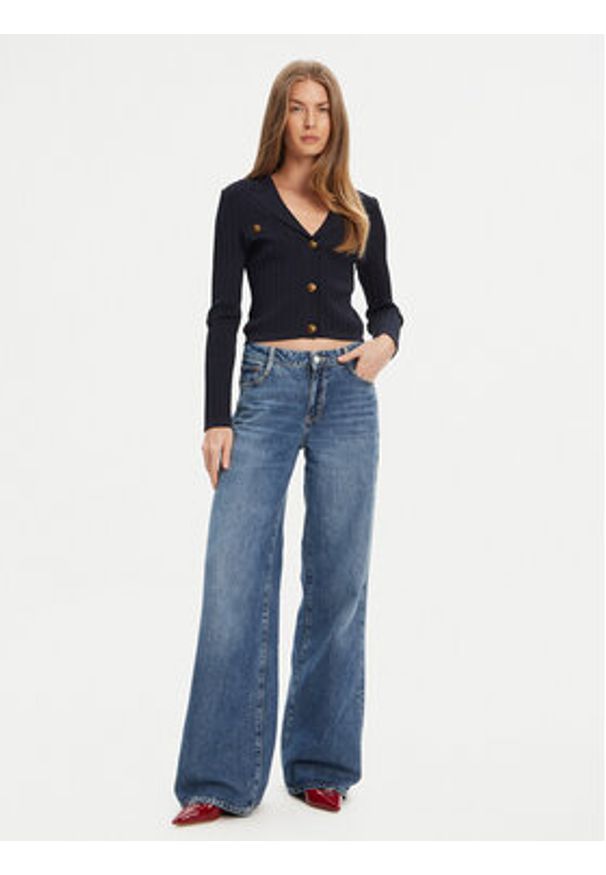 Guess Kardigan W5YR11 Z0130 Granatowy Regular Fit. Kolor: niebieski. Materiał: syntetyk