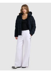 4f - 4F Kurtka puchowa z wypełnieniem syntetycznym damska - czarna L. Okazja: na co dzień, na spacer. Kolor: czarny. Materiał: puch, syntetyk. Wzór: gładki. Sezon: zima. Styl: casual #2