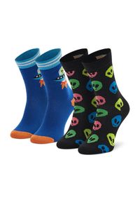 Happy-Socks - Happy Socks Skarpety Wysokie Dziecięce KALN02-9300 Kolorowy. Materiał: materiał. Wzór: kolorowy