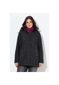 ULLA POPKEN - Damskie Kurtka softshell HYPRAR wodoodporna kaptur rozcięcie u dołu. Kolekcja: plus size. Kolor: czarny. Materiał: materiał, poliester, elastan. Sport: turystyka piesza #1