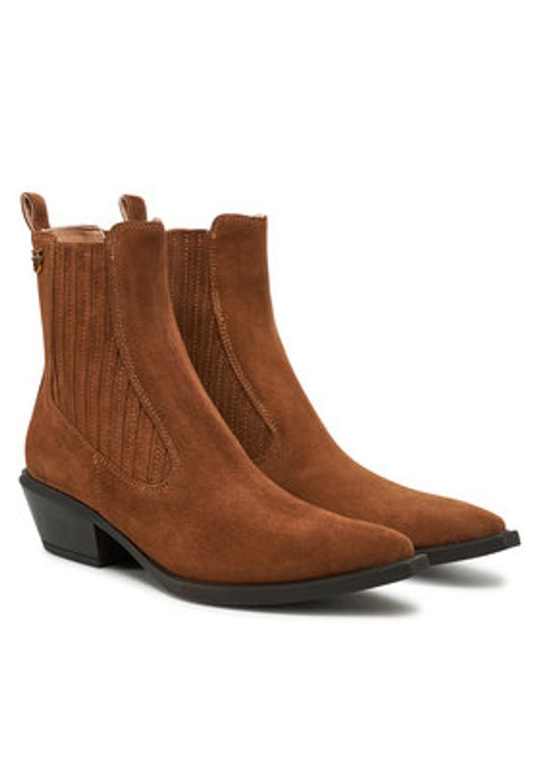 Pinko - PINKO Kowbojki Tex 14 SD0345P002 Brązowy. Kolor: brązowy. Materiał: zamsz, skóra