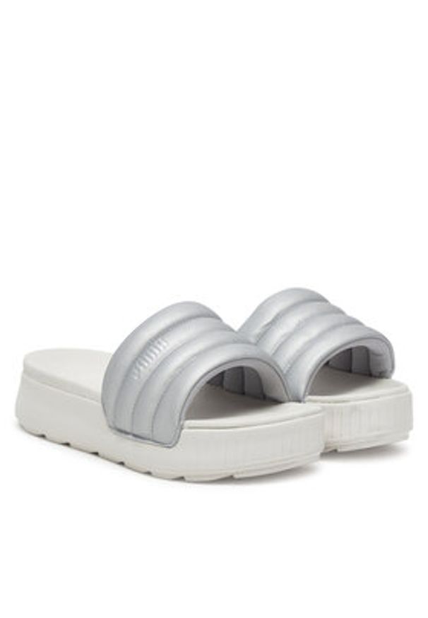 Puma Klapki Karmen Slide Puffy 400679 01 Szary. Kolor: szary. Materiał: skóra
