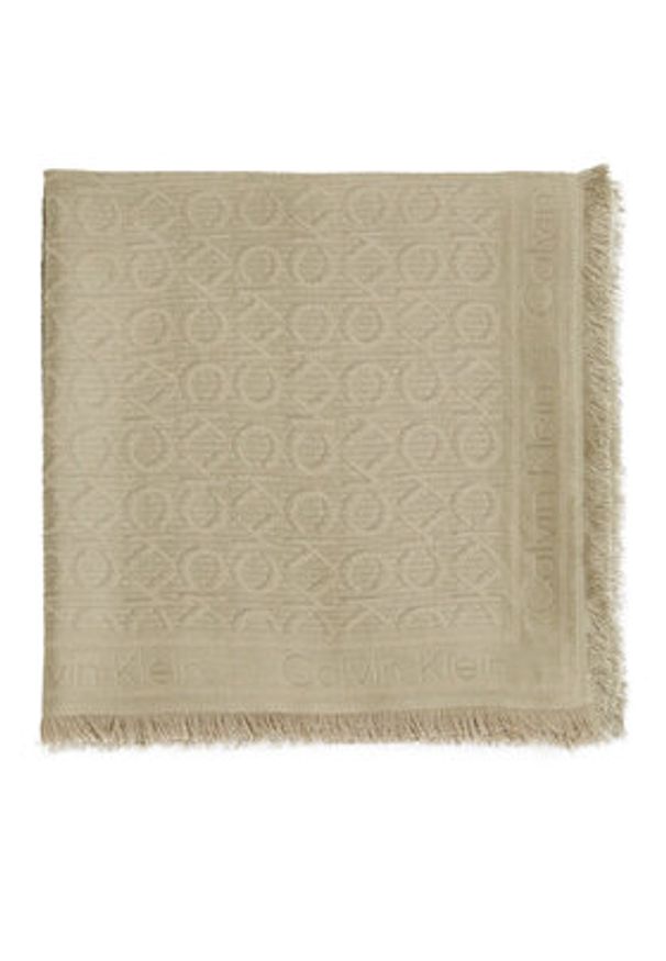Calvin Klein Chusta Monogram Jacquard Scarf K60K608779 Zielony. Kolor: zielony. Materiał: materiał