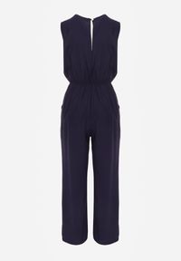Born2be - Granatowy Kombinezon Hame. Kolor: niebieski. Materiał: wiskoza. Długość rękawa: na ramiączkach. Długość: długie. Styl: elegancki #8