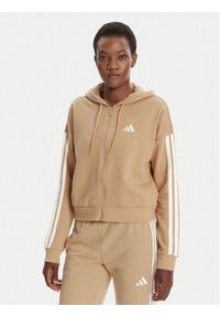 Adidas - adidas Bluza Essentials 3-Stripes JY3133 Beżowy Regular Fit. Kolor: beżowy. Materiał: syntetyk