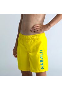 NABAIJI - Szorty pływackie dla dzieci Nabaiji 100 Basic. Kolor: wielokolorowy, żółty, niebieski. Materiał: poliester, materiał