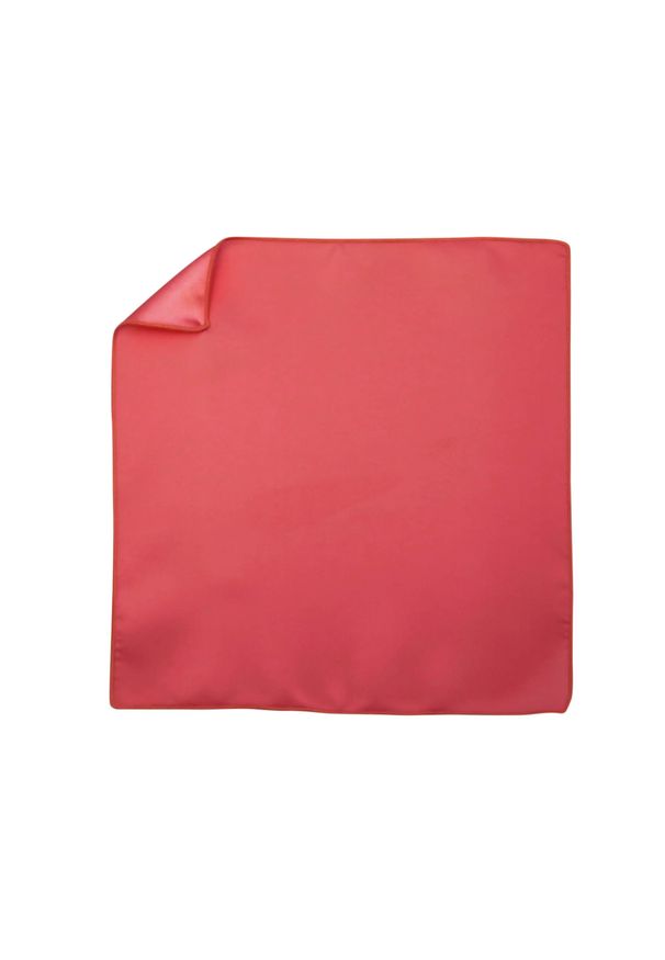 Adam Collection - Różowa gładka poszetka E254. Kolor: różowy. Wzór: gładki