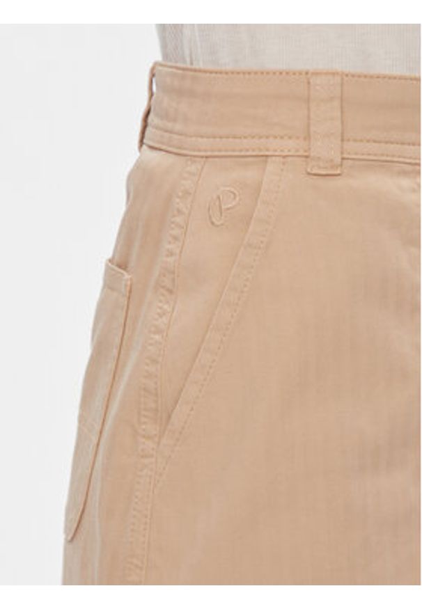 Pepe Jeans Spódnica mini Becky PL901091 Beżowy Slim Fit. Kolor: beżowy. Materiał: bawełna