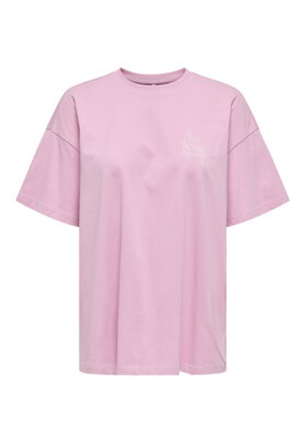 only - ONLY T-Shirt Vivvi 15346761 Różowy Regular Fit. Kolor: różowy. Materiał: bawełna
