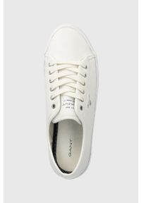 GANT - Gant tenisówki skórzane Pillox damskie kolor biały. Nosek buta: okrągły. Zapięcie: sznurówki. Kolor: biały. Materiał: skóra