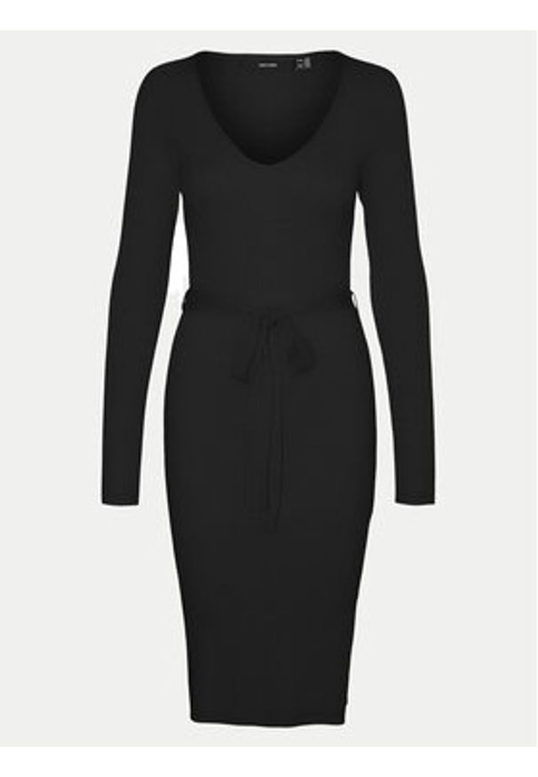 Vero Moda Sukienka dzianinowa Saba 10309320 Czarny Slim Fit. Kolor: czarny. Materiał: syntetyk