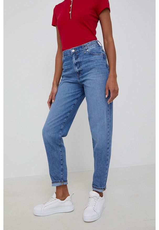 TOMMY HILFIGER - Tommy Hilfiger Jeansy damskie high waist. Stan: podwyższony. Kolor: niebieski