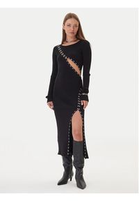 Patrizia Pepe Sukienka dzianinowa 2A2960 K291 Czarny Regular Fit. Kolor: czarny. Materiał: bawełna #4