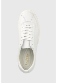 Lauren Ralph Lauren sneakersy skórzane JANELE 802852186003.100 kolor biały. Nosek buta: okrągły. Zapięcie: sznurówki. Kolor: biały. Materiał: skóra. Obcas: na obcasie. Wysokość obcasa: niski #3