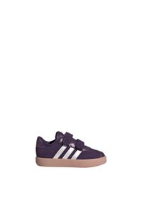 Adidas - Buty dla dzieci VL Court 3.0. Zapięcie: pasek. Kolor: biały, fioletowy, wielokolorowy. Sport: tenis